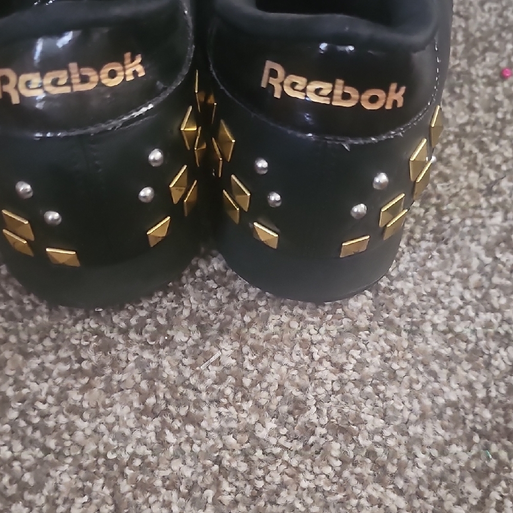 Reebok Women's Sneakers in Black with Gold Accents